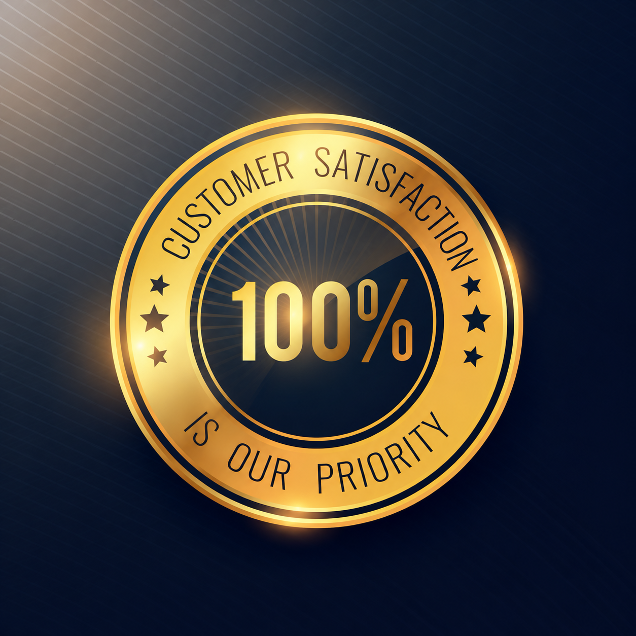 Gold customer satisfaction is our priority badge